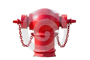 Red fire hydrant isolated on white