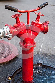 Red fire hydrant
