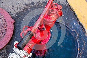 Red fire hydrant