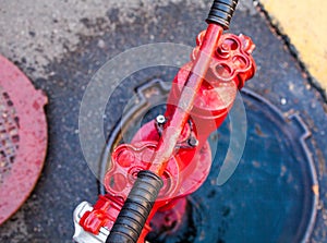 Red fire hydrant
