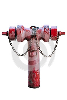Red fire hydrant on white background