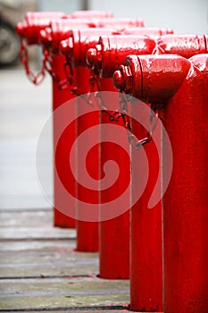 Red fire hydrants