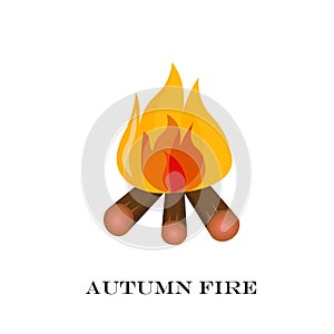 Red Fire icon isolated on background. Modern simple, flat blazing flame sign. Vector Illustration.