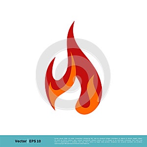 Red Fire Icon Vector Logo Template Illustration Design. Vector EPS 10