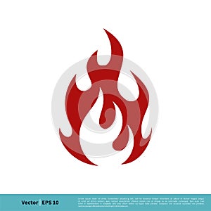 Red Fire Icon Vector Logo Template Illustration Design. Vector EPS 10