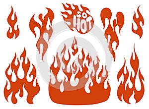 Red flame elements set