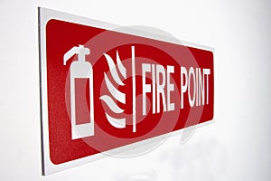 Red fire point sign