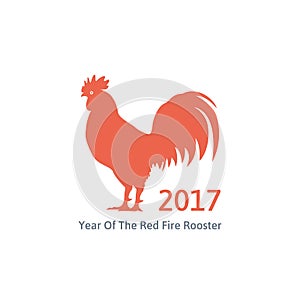 Red fire rooster symbol of 2017