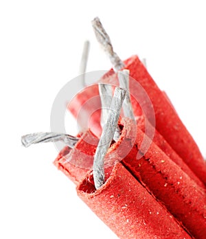 Red Firecrackers isolated on white