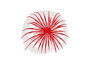 Red fireworks clipart design illustrated for artwork
