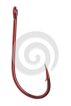 Red Fish Hook Macro Isolated