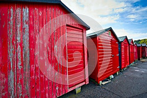 Red Fishermans Huts at Rozel Harbour