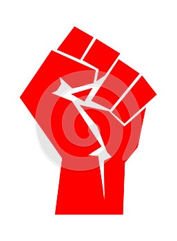 Red fist symbol icon