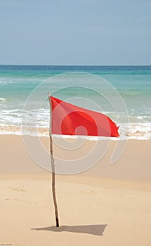 Red flag on beach