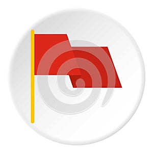 Red flag icon circle