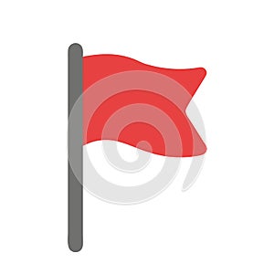 Red flag icon vector flat design photo