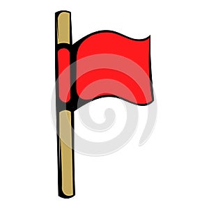 Red flag icon, icon cartoon