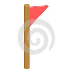 Red flag icon, isometric style