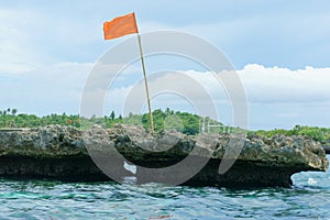 Red flag on island