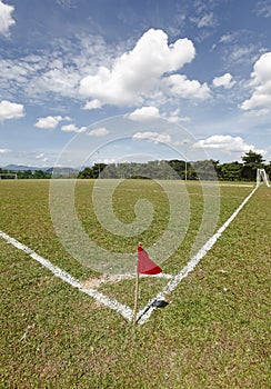 Red flag on a Soccer field