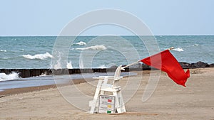 Red Flag Warning at the Beach