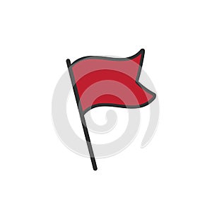 Red Flag Waving Vector Icon. Stock Vector illustration isolated on white background.