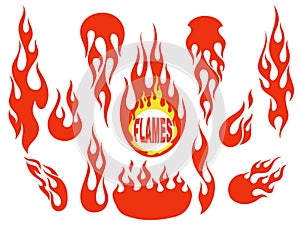 Red flame elements set