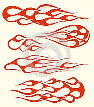 Red flame elements set