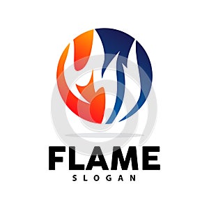 Red Flame Logo, Burning Heat Fire Vector, Fire Logo Template Icon Design