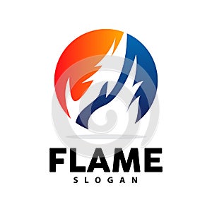 Red Flame Logo, Burning Heat Fire Vector, Fire Logo Template Icon Design