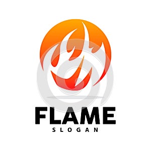 Red Flame Logo, Burning Heat Fire Vector, Fire Logo Template Icon Design
