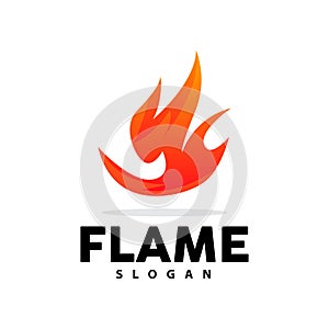 Red Flame Logo, Burning Heat Fire Vector, Fire Logo Template Icon Design