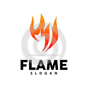 Red Flame Logo, Burning Heat Fire Vector, Fire Logo Template Icon Design