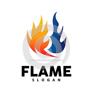 Red Flame Logo, Burning Heat Fire Vector, Fire Logo Template Icon Design