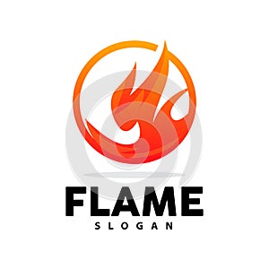 Red Flame Logo, Burning Heat Fire Vector, Fire Logo Template Icon Design