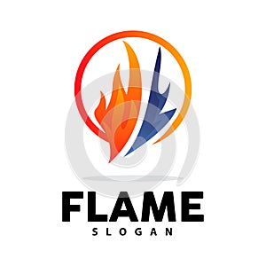 Red Flame Logo, Burning Heat Fire Vector, Fire Logo Template Icon Design