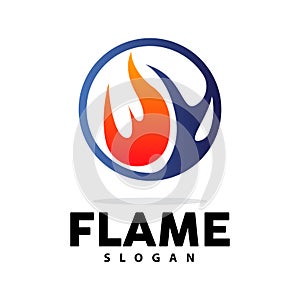 Red Flame Logo, Burning Heat Fire Vector, Fire Logo Template Icon Design