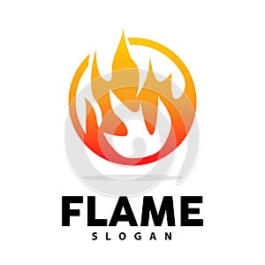 Red Flame Logo, Burning Heat Fire Vector, Fire Logo Template Icon Design