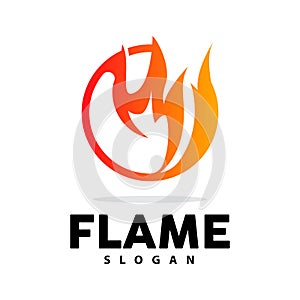 Red Flame Logo, Burning Heat Fire Vector, Fire Logo Template Icon Design