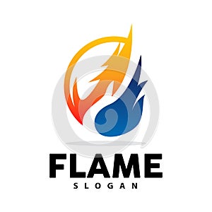 Red Flame Logo, Burning Heat Fire Vector, Fire Logo Template Icon Design