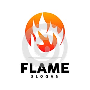 Red Flame Logo, Burning Heat Fire Vector, Fire Logo Template Icon Design