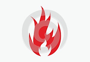 Red flames symbol for fire