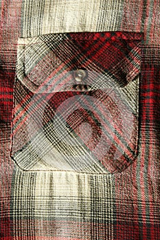 Red flannel shirt pocket