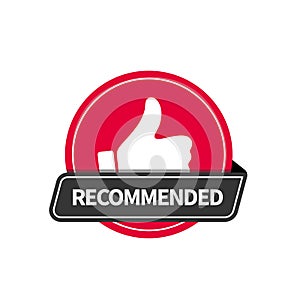 Red flat badge recommended