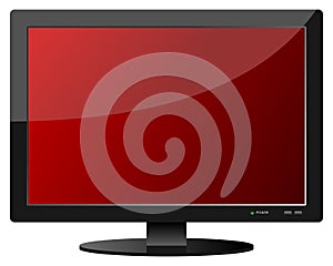 Red Flat Screen TV Set