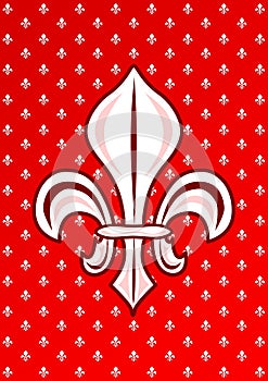 Red Fleur de Lys Royalty Symbol