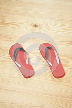Red flip flops
