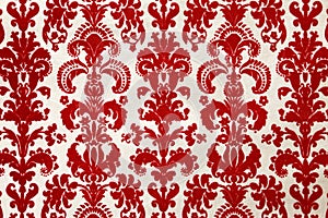 Red flock wallpaper pattern