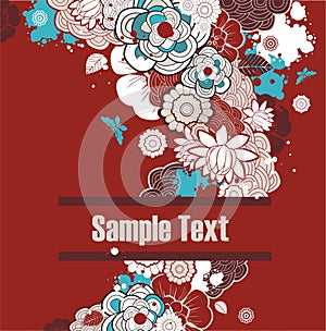 Red floral background