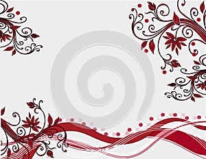 Red floral decoration on white background